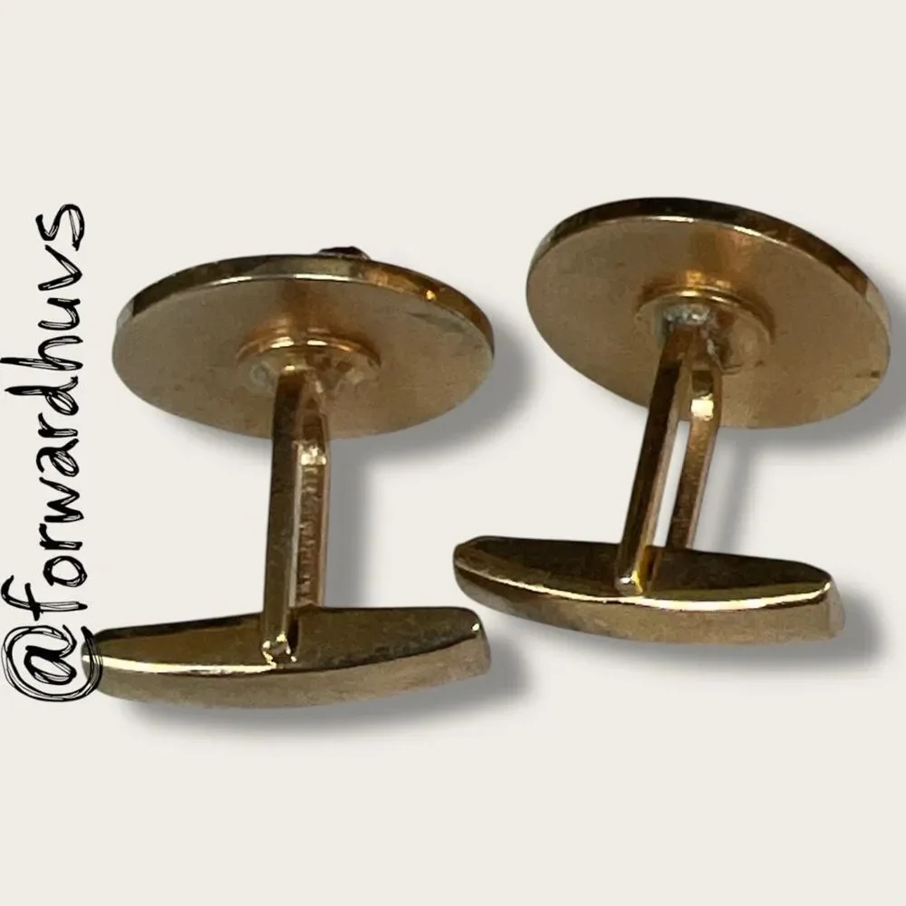 Gold Tone Cylinder Bar Cufflinks – Classic Unbranded Pair for Formalwear